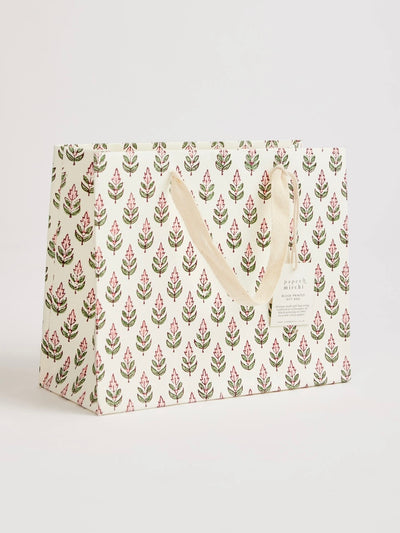 Block Printed Small Gift Bags - Blush