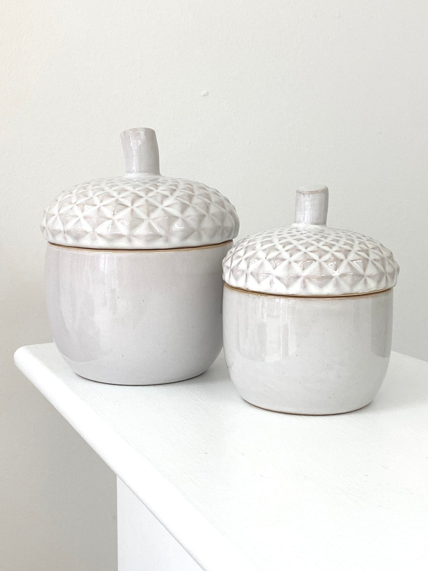 Ceramic Acorn Storage Pot - Small