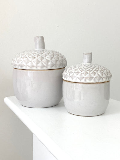 Ceramic Acorn Storage Pot - Small