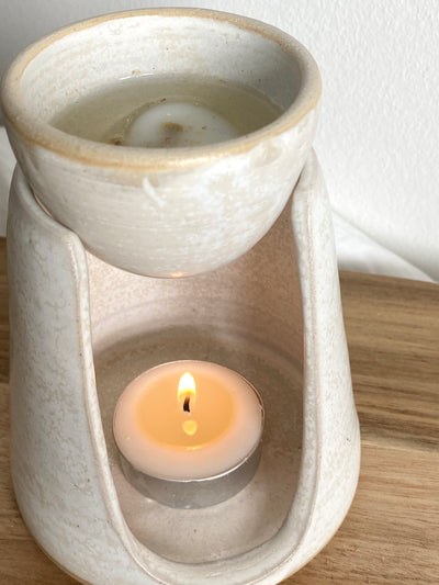 Hand Thrown White Stoneware Wax Melt Burner