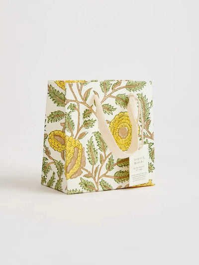 Block Printed Small Gift Bags - Sunshine