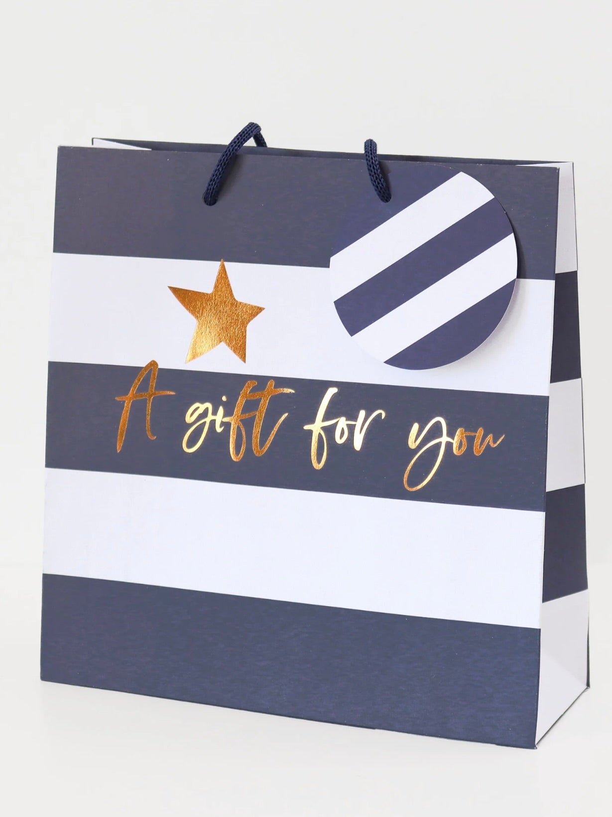Navy Stripe Mini Gift Bag