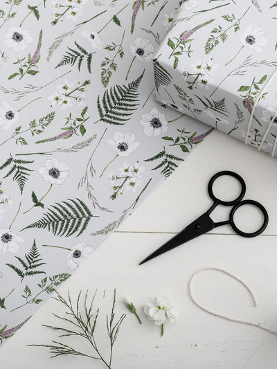 Wild Meadow Grey Gift Wrap